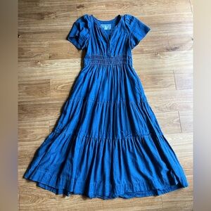 Maeve Anthropologie Somerset Maxi Dress Chambray Small